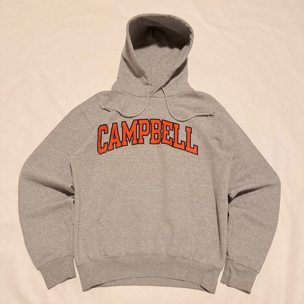 Champion Hoodie Mens Small Gray Campbell University Graphic Pullover 2010